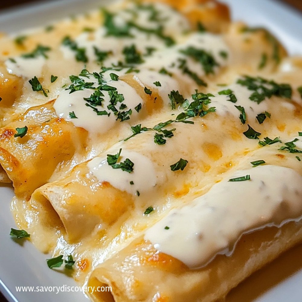 Köstliche Hähnchen-Enchiladas mit Sahnesauce – Savory Discovery ...