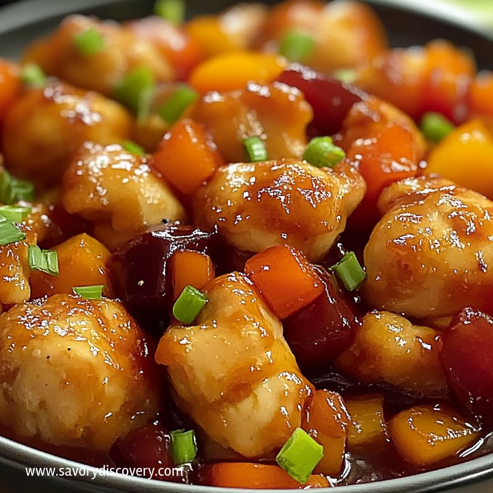 Ofen-gebackenes Süß-Sauer-Hühnchen Rezept